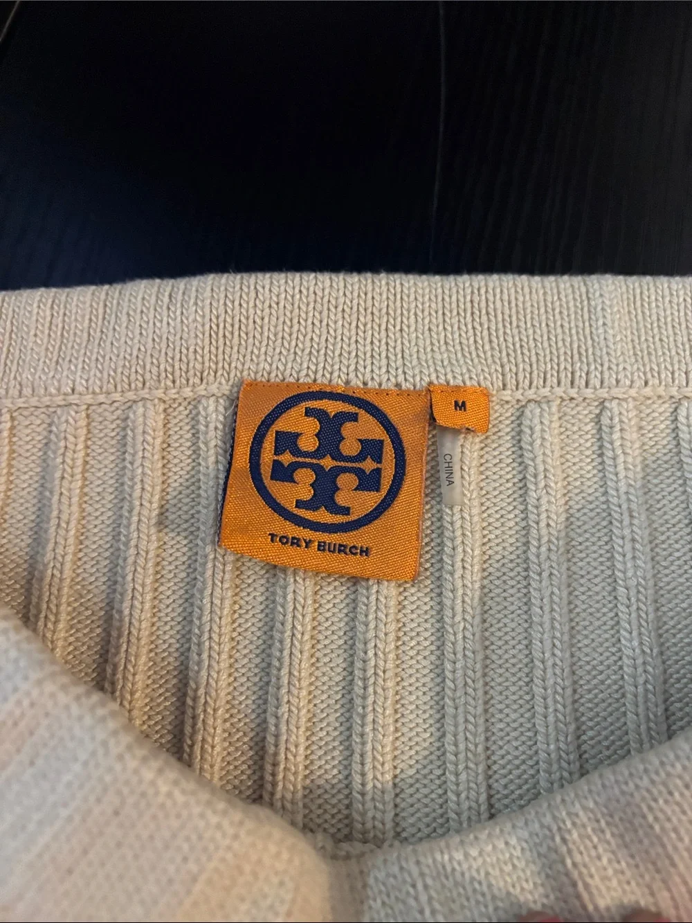 Tory Burch Beige Knitted A-lined Striped Skirt- Size Medium